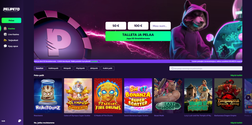 Pelipeto ja kierrätysvapaat bonukset